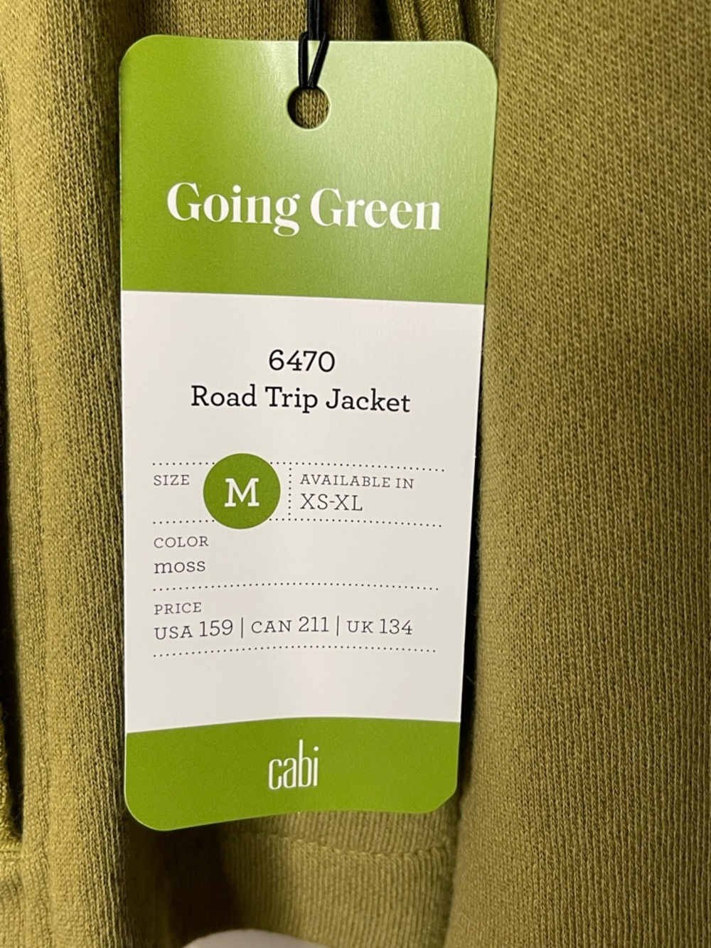 CAbi Olive Green Road Trip Zip-Front Moto Knit Jacket Sz M - Picture 5 of 9